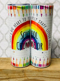 20 ounce skinny Teacher Tumblers Various Designs