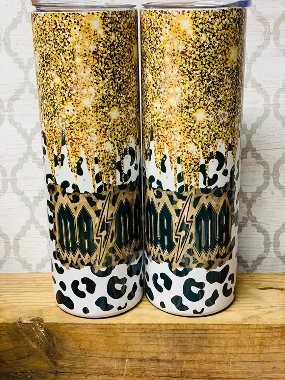 Mamasaurus Glitter Tumbler - Mom Tumbler