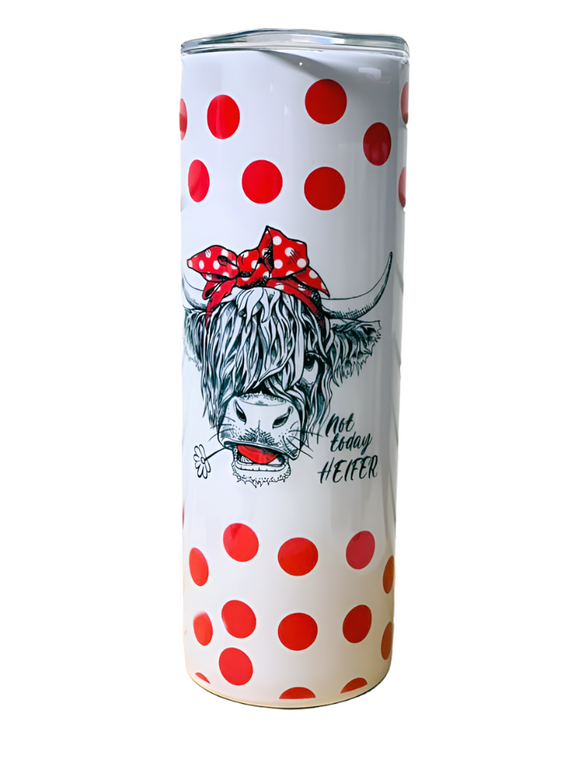 polka dot heifer tumbler